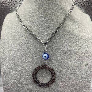 Handmade Stargate Inspired Necklace with a Glass Evil Eye Bead